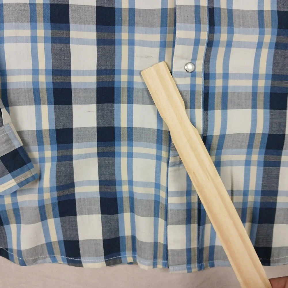 Levis Medium Mens Shirt Western Cowboy Pearl‎ Button 21x27 Vintage Has Defects